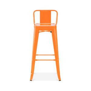 Tolix Style Steel Low Back Barstool 30 Inch