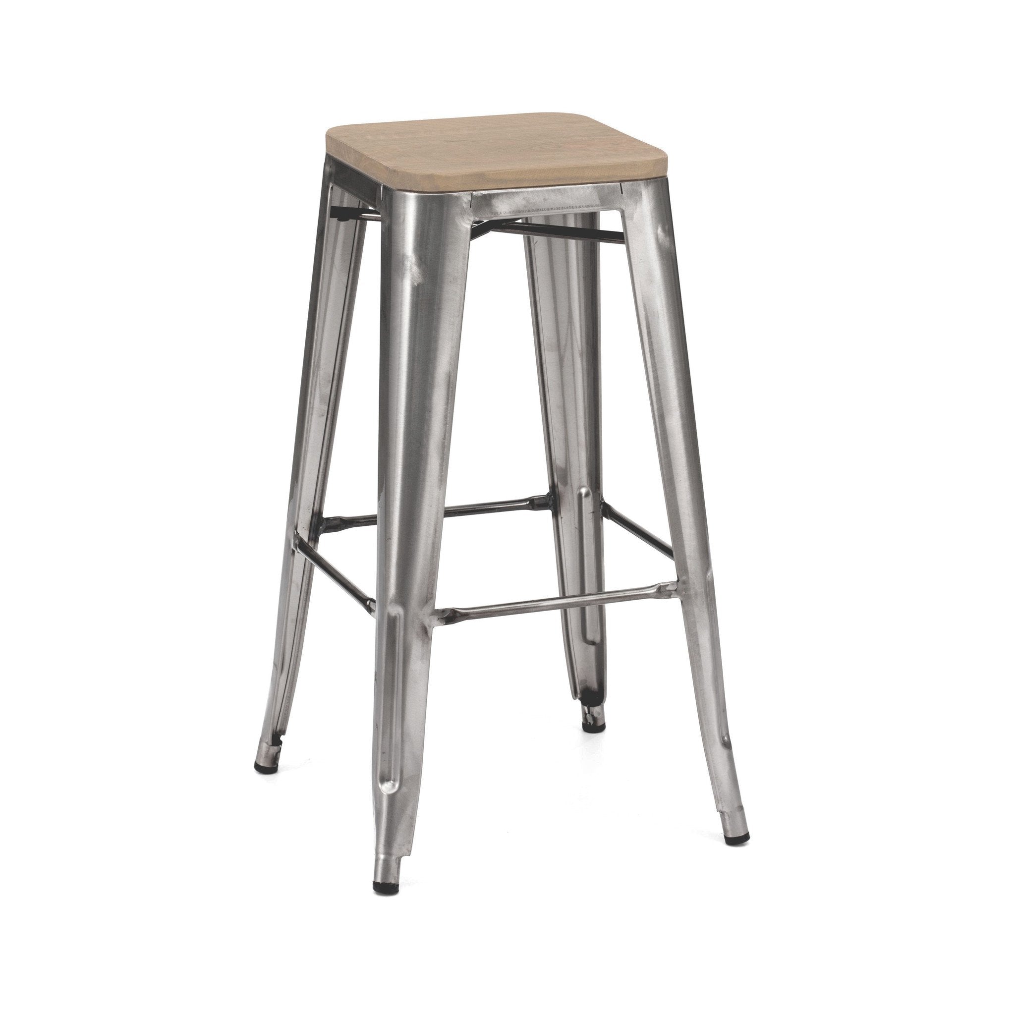 Tolix Style Steel Stackable Barstool 30 Inch