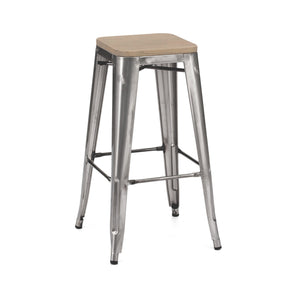 Tolix Style Steel Stackable Barstool 30 Inch