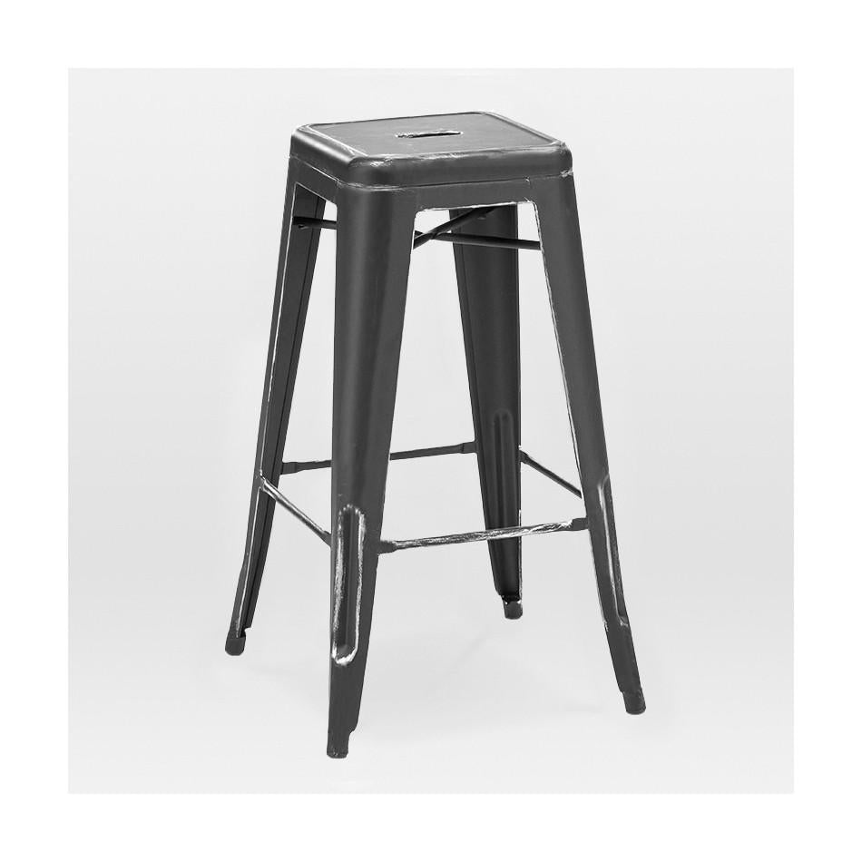 Tolix Style Steel Stackable Barstool 30 Inch