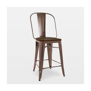 Tolix Style Steel Counter Chair 24 Inch