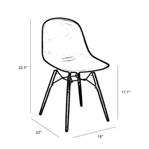 Grazia Black Mid-Century Side Chair Walnut Base Original Design