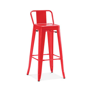 Tolix Style Steel Low Back Barstool 30 Inch