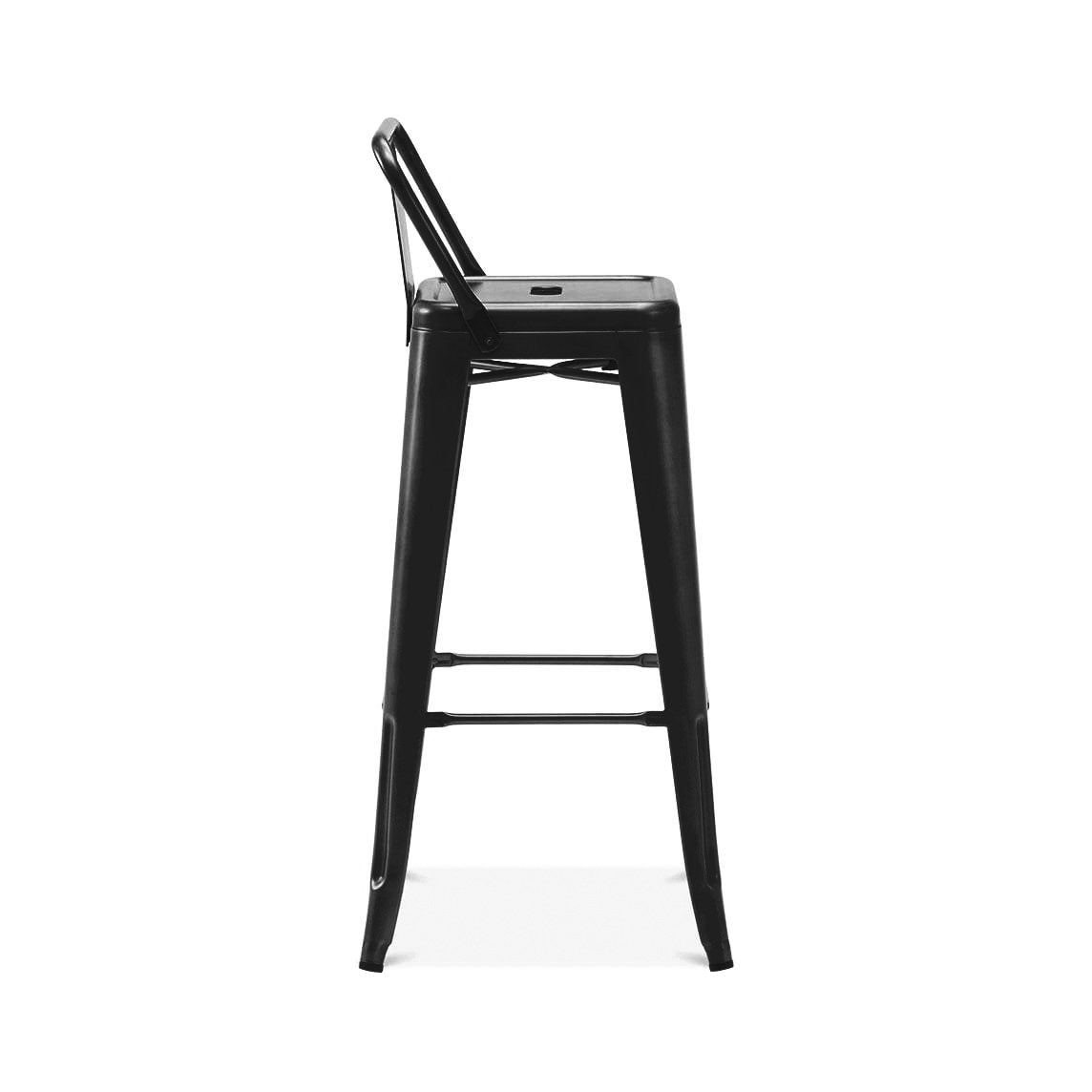 Tolix Style Steel Low Back Barstool 30 Inch