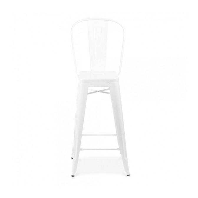 Tolix Style Steel High Back Barstool 30 Inch