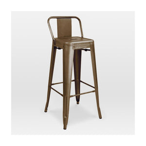 Tolix Style Steel Low Back Barstool 30 Inch