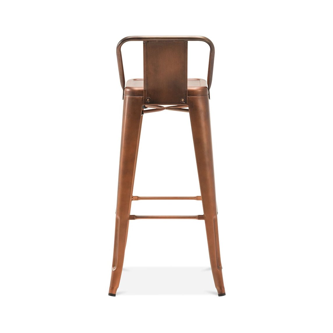 Tolix Style Steel Low Back Barstool 30 Inch