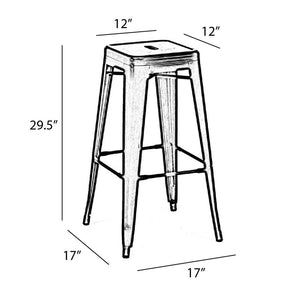 Tolix Style Steel Stackable Barstool 30 Inch