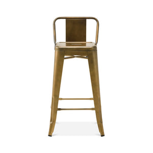 Tolix Style Low Back Steel Counter Stool 26 Inch
