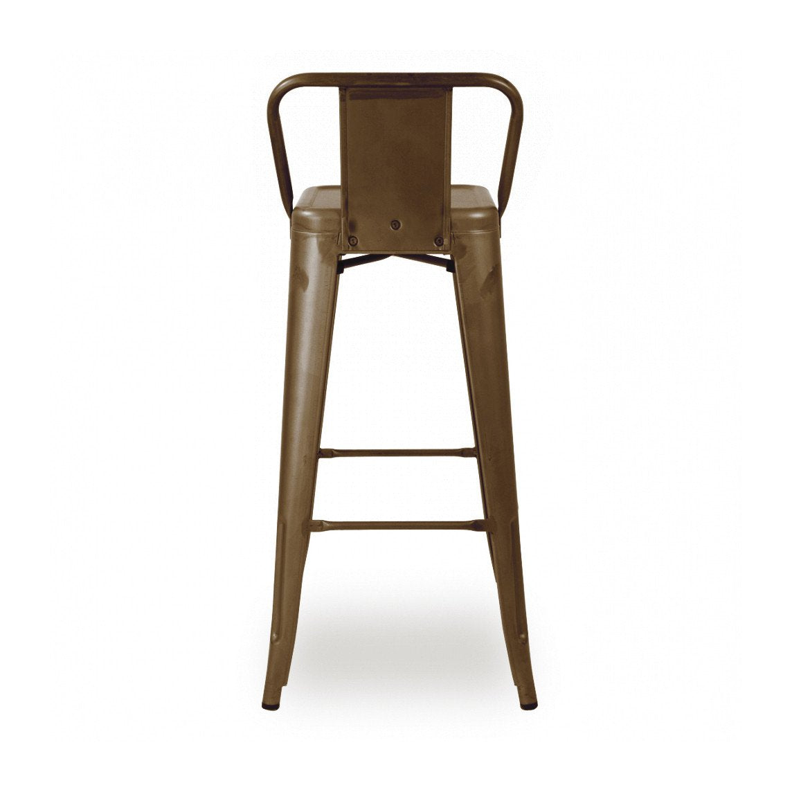 Tolix Style Steel Low Back Barstool 30 Inch