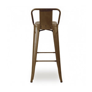 Tolix Style Steel Low Back Barstool 30 Inch