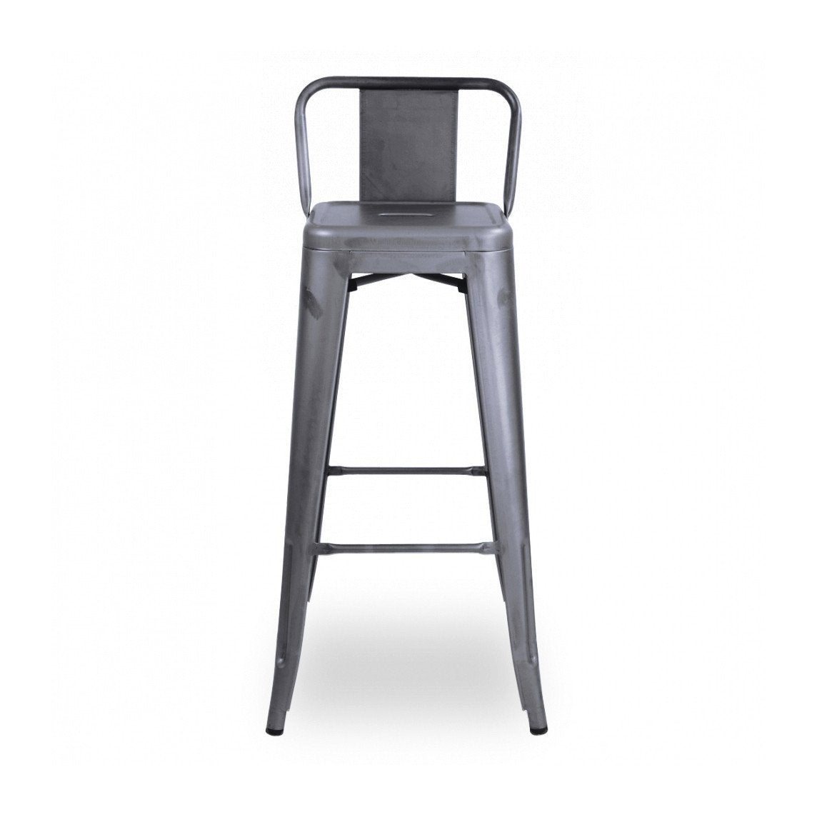 Tolix Style Steel Low Back Barstool 30 Inch