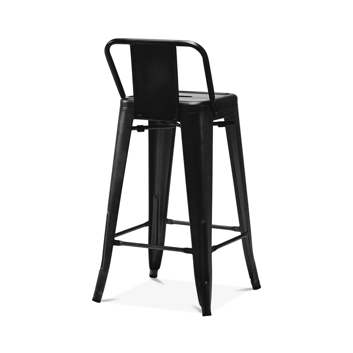 Tolix Style Low Back Steel Counter Stool 26 Inch