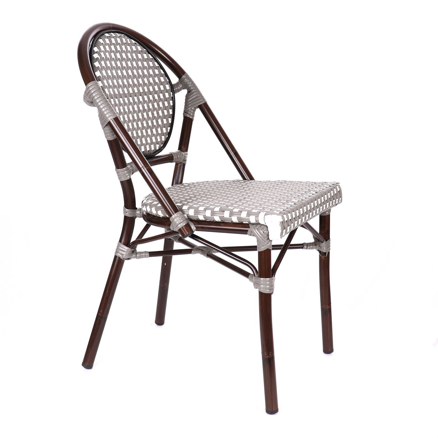 Le Marais Aluminum Bamboo Stackable Side Chair