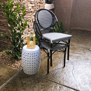 Le Marais Aluminum Bamboo Stackable Side Chair