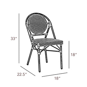 Le Marais Aluminum Bamboo Stackable Side Chair