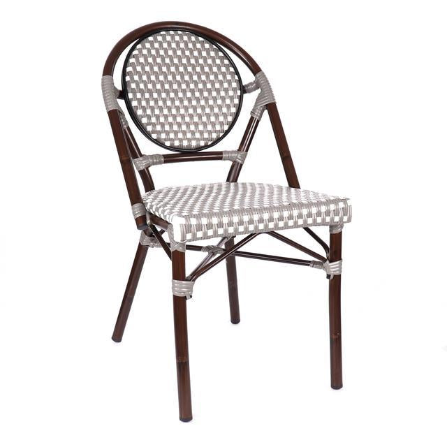 Le Marais Aluminum Bamboo Stackable Side Chair
