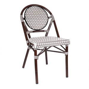Le Marais Aluminum Bamboo Stackable Side Chair