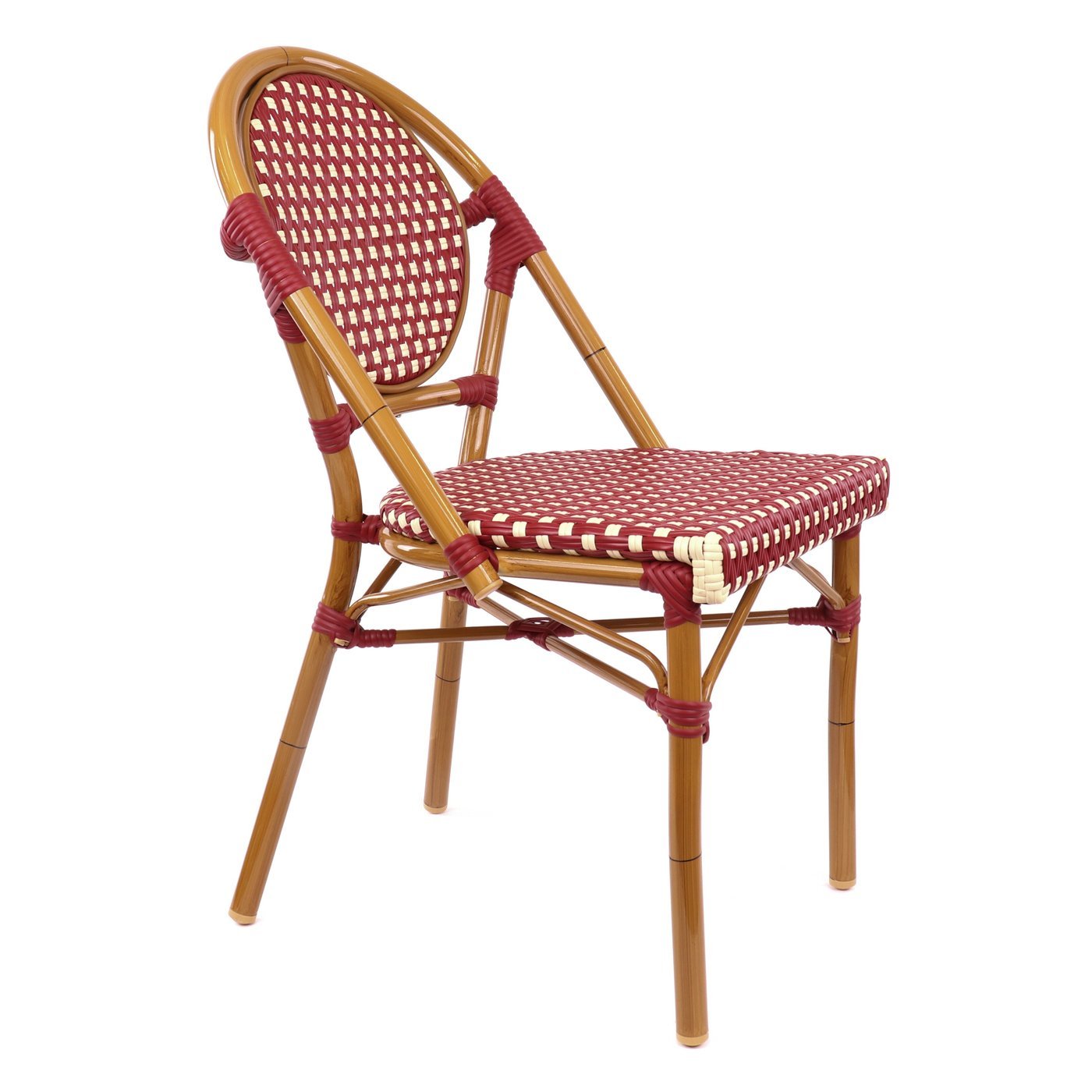 Le Marais Aluminum Bamboo Stackable Side Chair