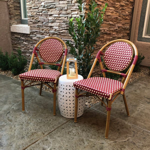 Le Marais Aluminum Bamboo Stackable Side Chair