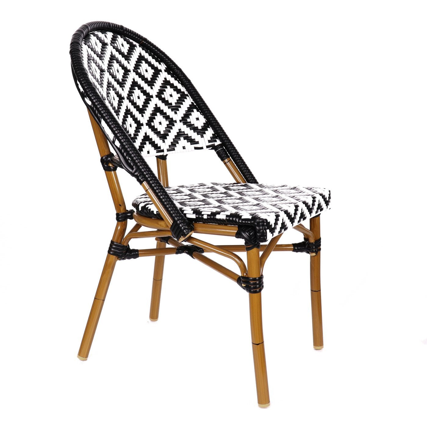 de La Paix Aluminum Bamboo Stackable Side Chair