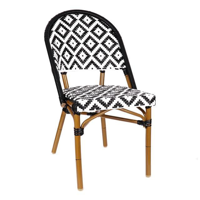 de La Paix Aluminum Bamboo Stackable Side Chair