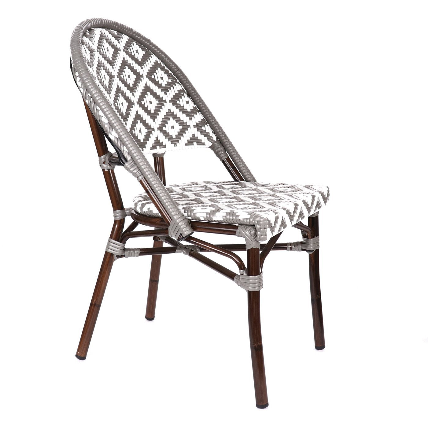 de La Paix Aluminum Bamboo Stackable Side Chair
