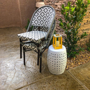 de La Paix Aluminum Bamboo Stackable Side Chair
