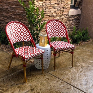 de La Paix Aluminum Bamboo Stackable Side Chair