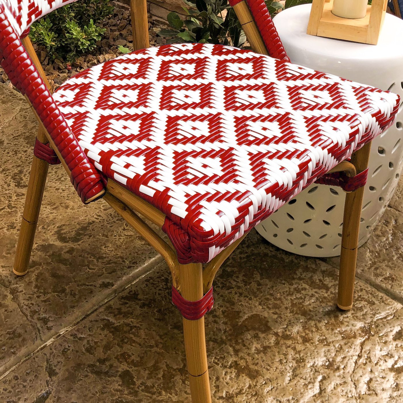 de La Paix Aluminum Bamboo Stackable Side Chair