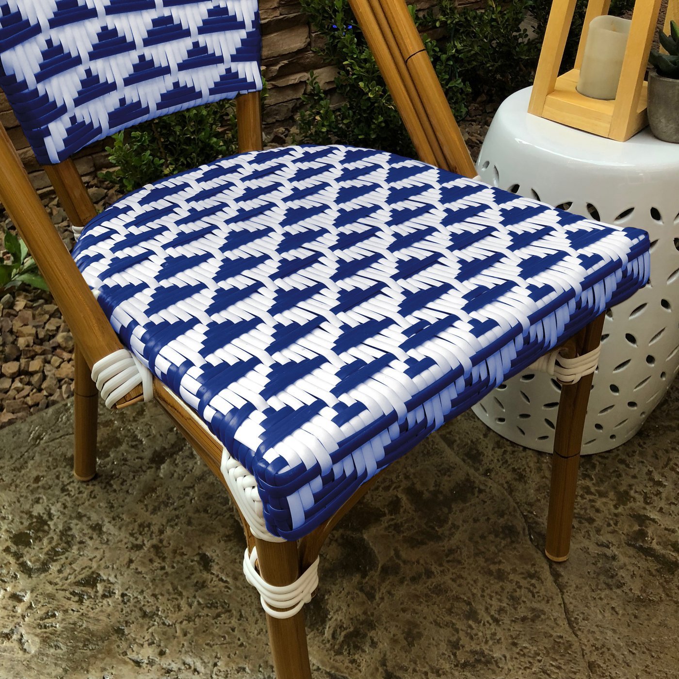 Versailles Aluminum Bamboo Stackable Side Chair