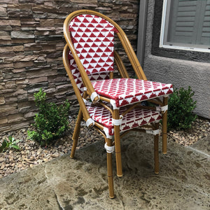 Versailles Aluminum Bamboo Stackable Side Chair