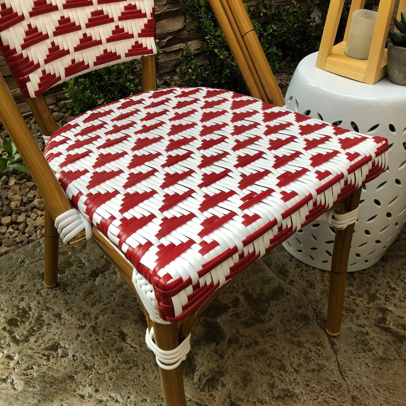Versailles Aluminum Bamboo Stackable Side Chair