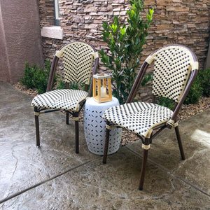 Les Lilas Aluminum Bamboo Stackable Side Chair