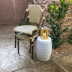 Les Lilas Aluminum Bamboo Stackable Side Chair