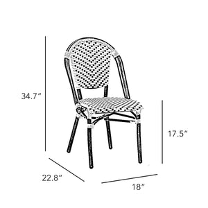 Les Lilas Aluminum Bamboo Stackable Side Chair