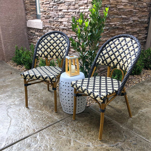 Les Ulis Aluminum Bamboo Stackable Side Chair