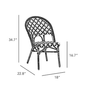 Les Ulis Aluminum Bamboo Stackable Side Chair