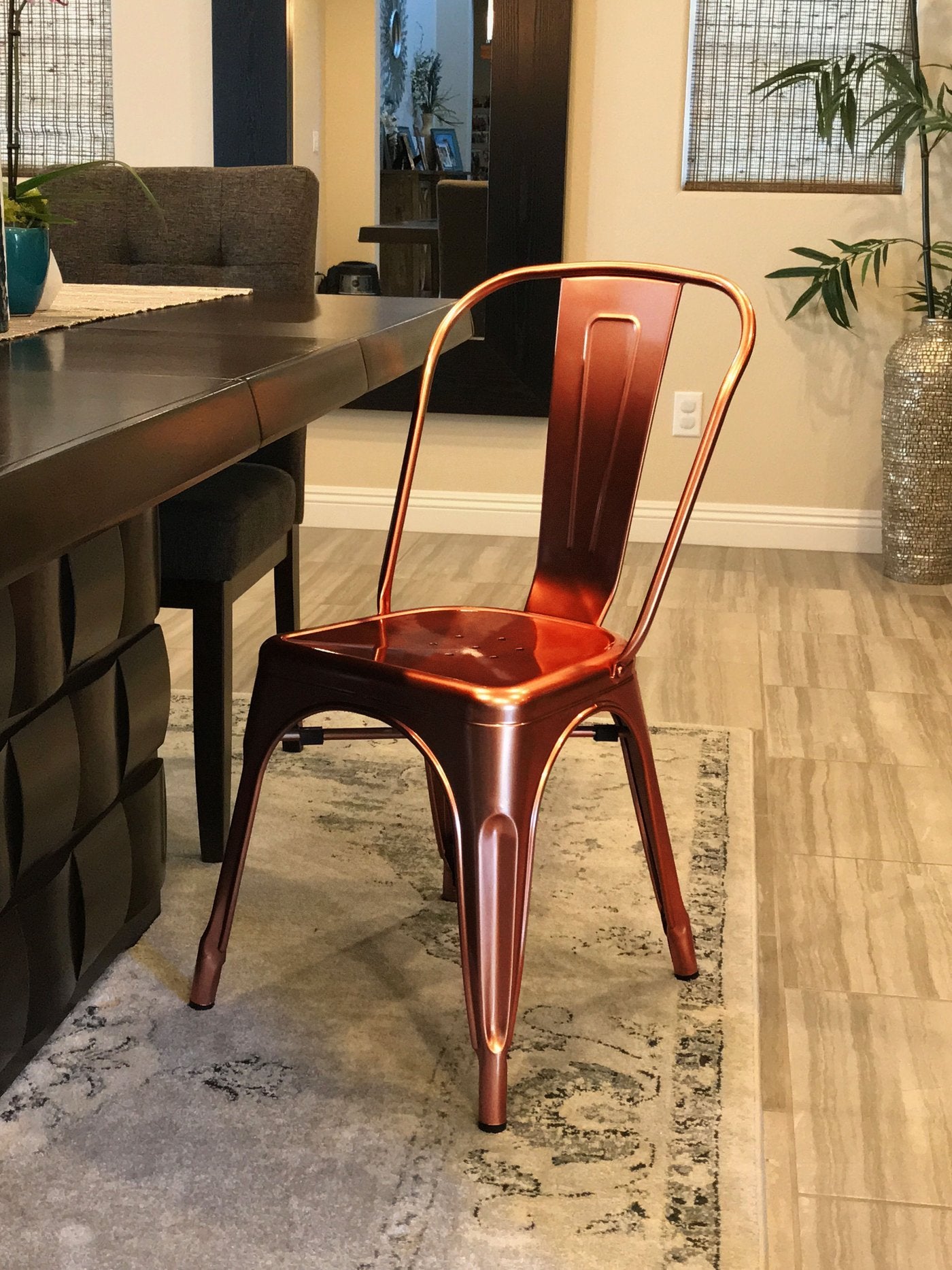 Tolix Style Steel Stackable Side Chair (Set of 2)