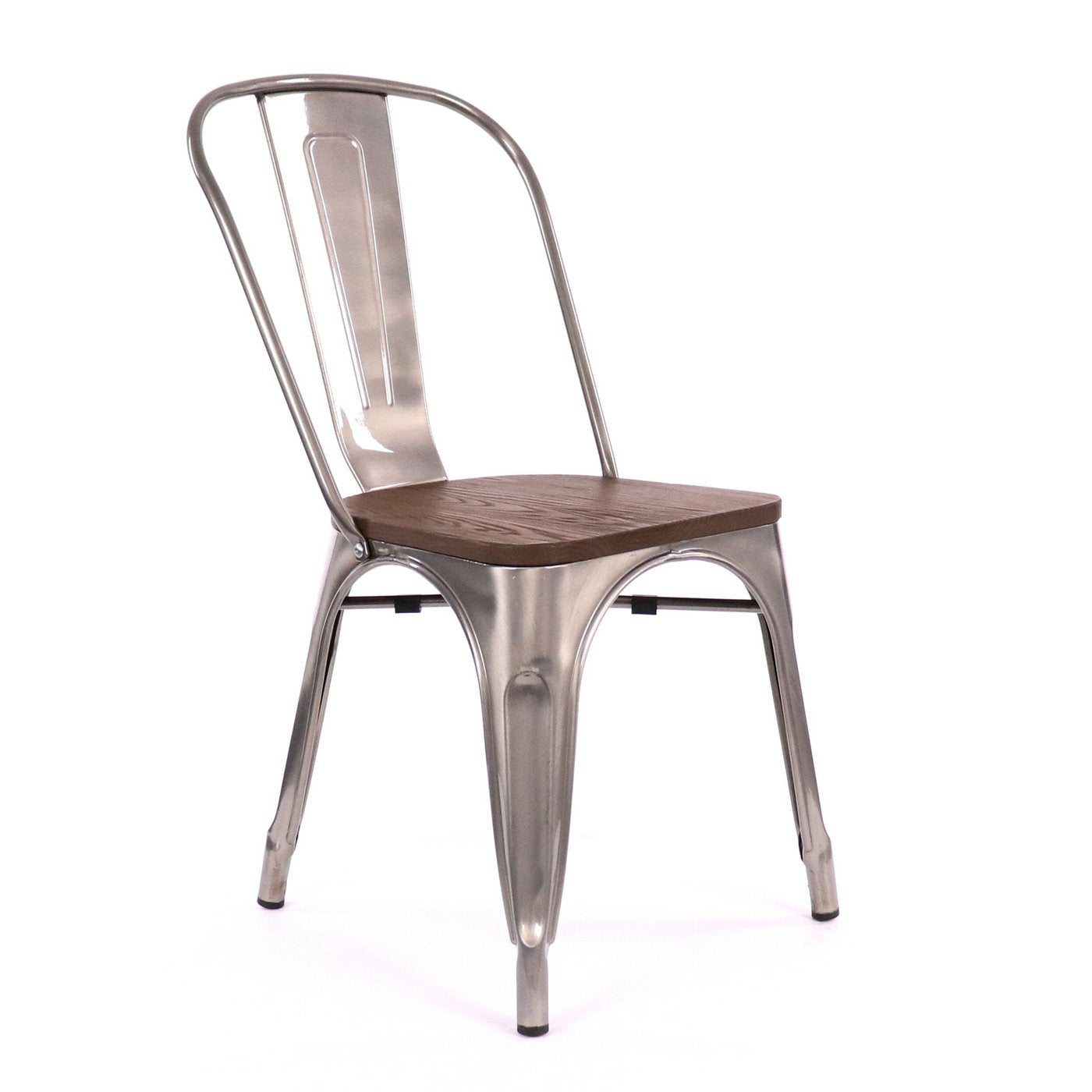 Tolix Style Steel Stackable Side Chair (Set of 2)