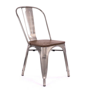 Tolix Style Steel Stackable Side Chair (Set of 2)