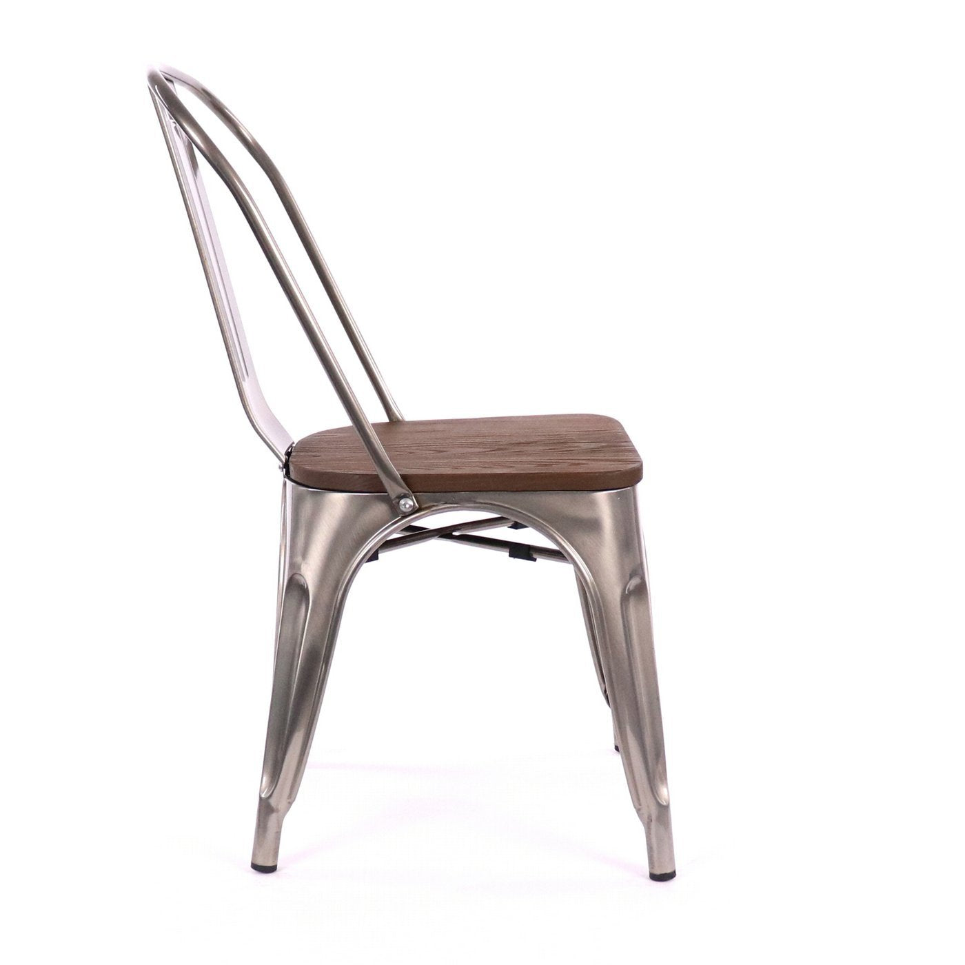 Tolix Style Steel Stackable Side Chair (Set of 2)