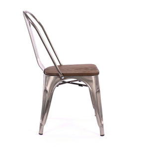Tolix Style Steel Stackable Side Chair (Set of 2)