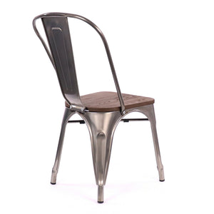 Tolix Style Steel Stackable Side Chair (Set of 2)