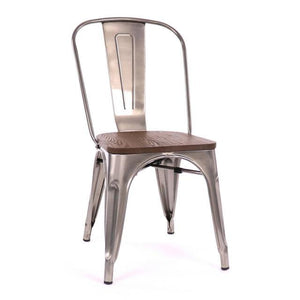 Tolix Style Steel Stackable Side Chair (Set of 2)