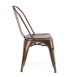 Tolix Style Steel Stackable Side Chair (Set of 2)