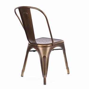Tolix Style Steel Stackable Side Chair (Set of 2)