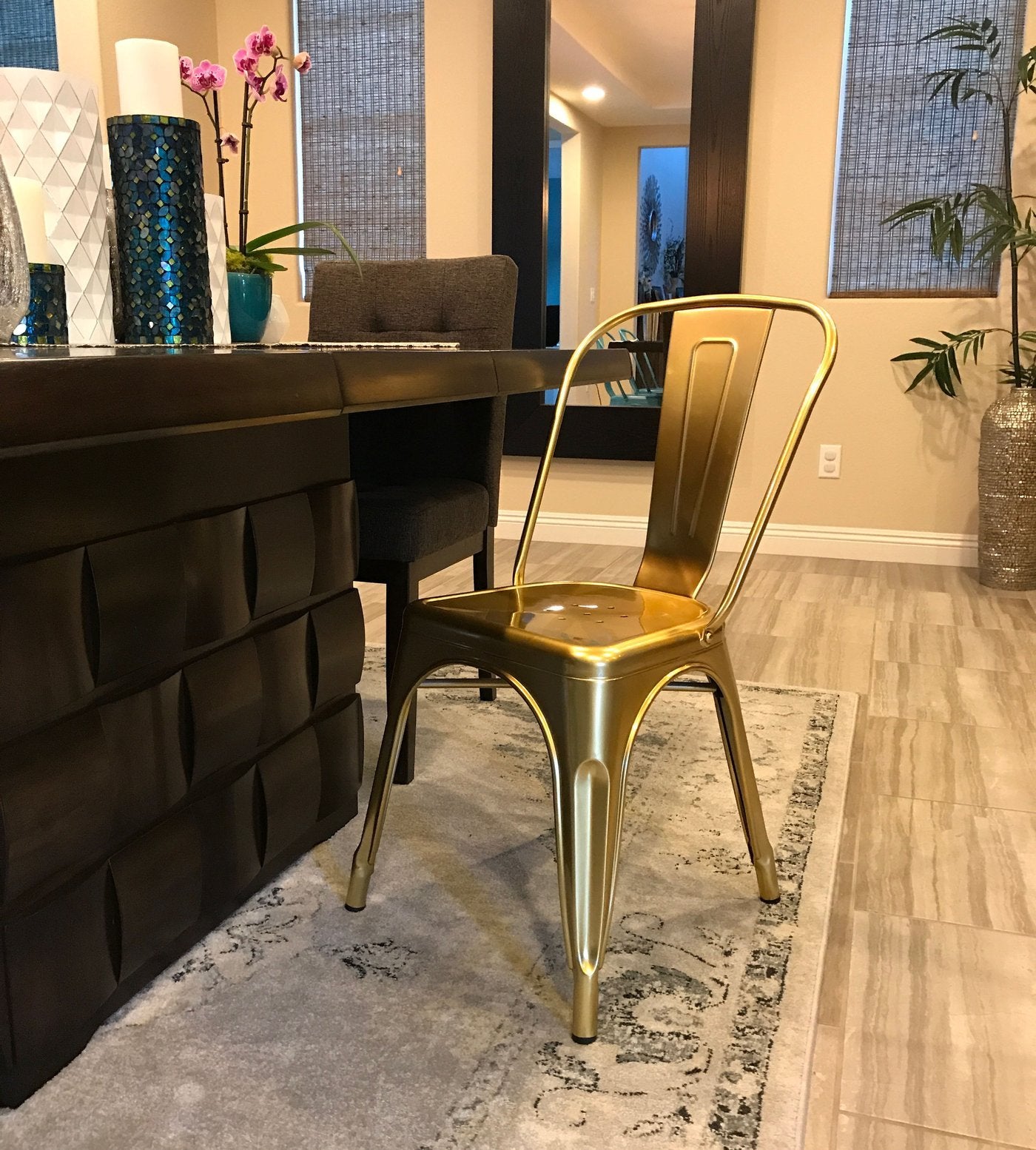 Tolix Style Steel Stackable Side Chair (Set of 4)