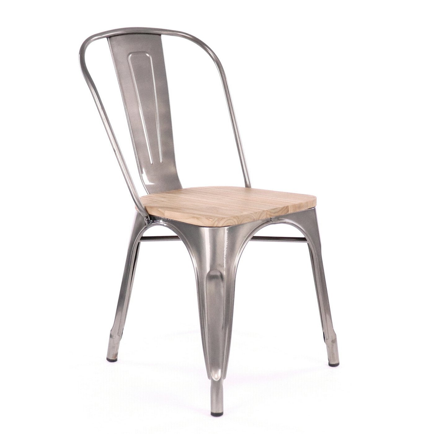 Tolix Style Steel Stackable Side Chair (Set of 4)