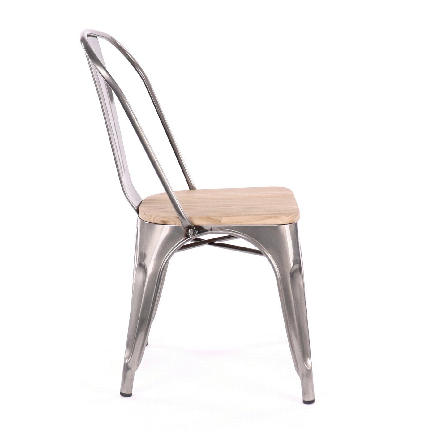 Tolix Style Steel Stackable Side Chair (Set of 4)